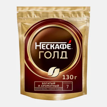Кофе растворимый Нескафе Голд натуральный сублимированный 130г