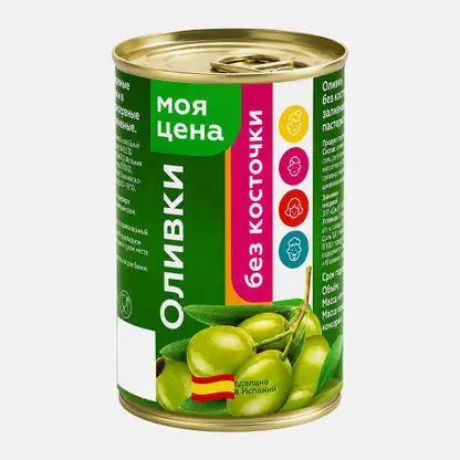 Оливки Моя цена зеленые без кости 280г