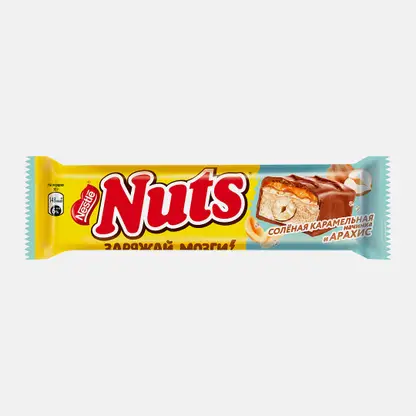 Батончик шоколадный с солёной карамелью и арахисом Nuts 60г
