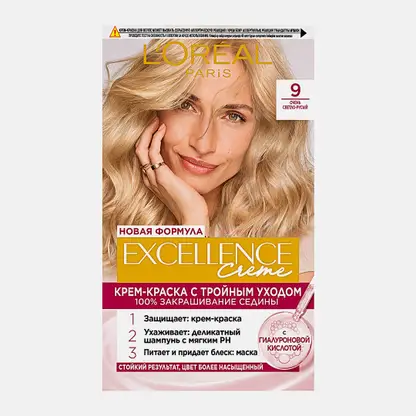 Стойкая крем-краска для волос L’Oréal Paris Excellence оттенок 9 Очень светло-русый