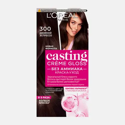 Краска-уход для волос L’Oréal Paris Casting Creme Gloss стойкая без аммиака оттенок 300 Двойной Эспрессо
