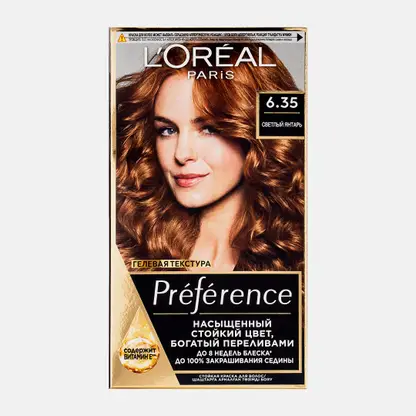 Стойкая краска для волос L’Oréal Paris Preference оттенок 6.35 Светлый янтарь