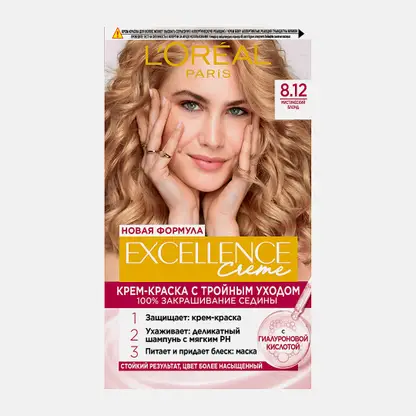 Стойкая крем-краска для волос L’Oréal Paris Excellence оттенок 8.12 Мистический блонд