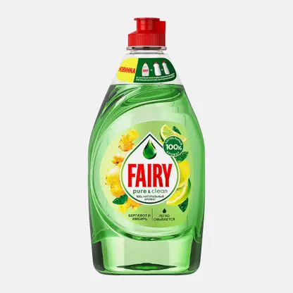 Средство для мытья посуды Fairy Pure & Clean Бергамот и Имбирь/Лаванда и Розмарин 450мл в ассортименте
