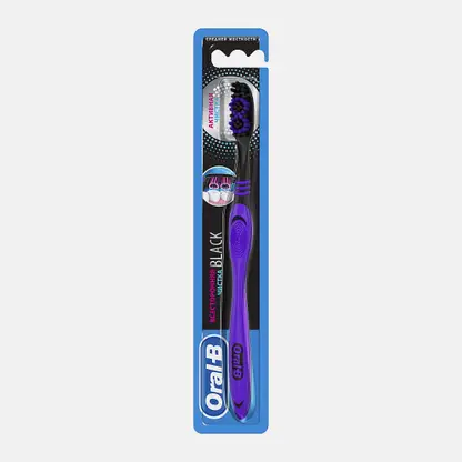 Зубная щетка Oral-B Black Всесторонняя очистка средней жесткости в ассортименте — цена в Магнит Косметик