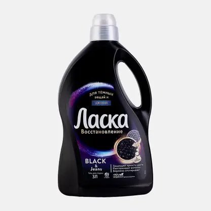 Гель для стирки Ласка Восстановление Black для черного и темного жидкое средство 50 стирок 3л