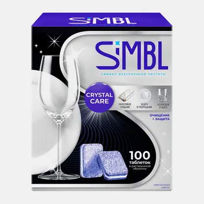 Моющие таблетки для посудомоечной машины кристальная забота Simbl 100шт