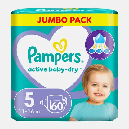 Подгузники Pampers Active Baby dry размер 5 11-16кг 60шт