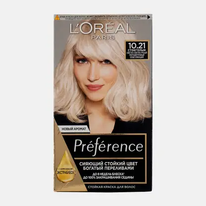 Краска для волос L’Oréal Paris Preference оттенок 10.21 Стокгольм Светло-светло-русый Перламутровый осветляющий