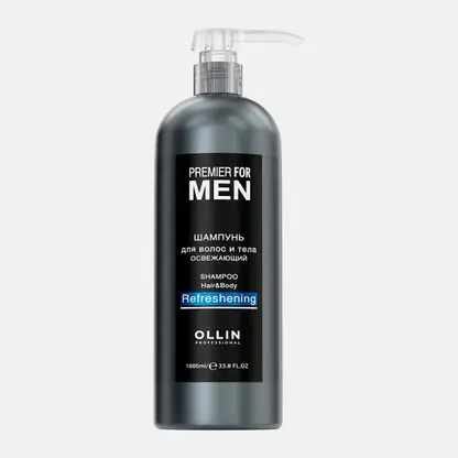 Освежающий шампунь для волос и тела Ollin Premier For Men 1л
