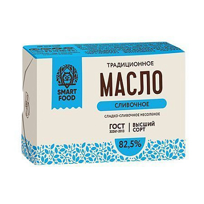 Масло Сливочное Smart Food Традиционное 82,5%, 180г