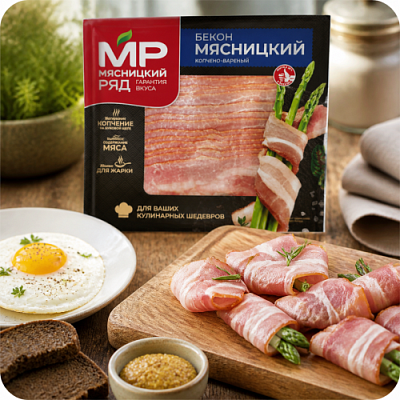 Бекон "Мясницкий" варено-копченый, 300г