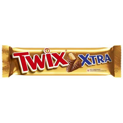Печенье покрытое молочным шоколадом Twix Xtra с карамелью, 82г