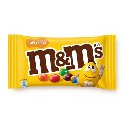 Конфеты M&M's драже с арахисом и молочным шоколадом, 45г
