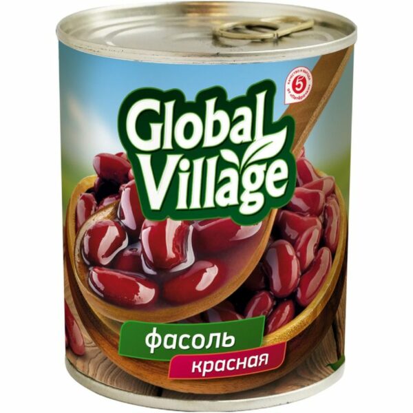 Фасоль Global Village красная в собственном соку 400г