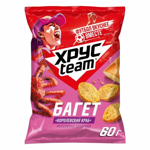 Сухарики Хрусteam Багет королевский краб 60г