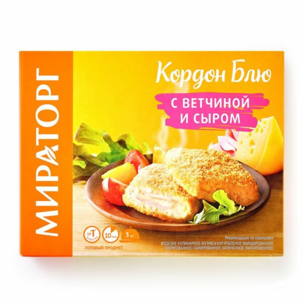 Кордон Блю Мираторг с ветчиной и сыром 405г