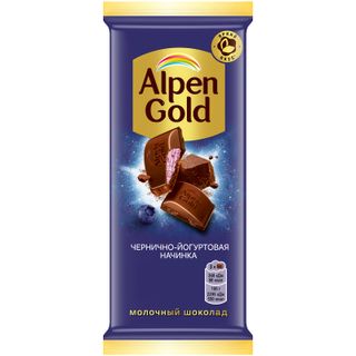 Шоколад Alpen Gold Чернично-йогуртовая начинка молочный 80г
