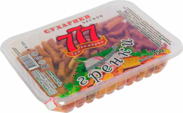 Сухарики-гренки Три Семерки с чесноком 150г