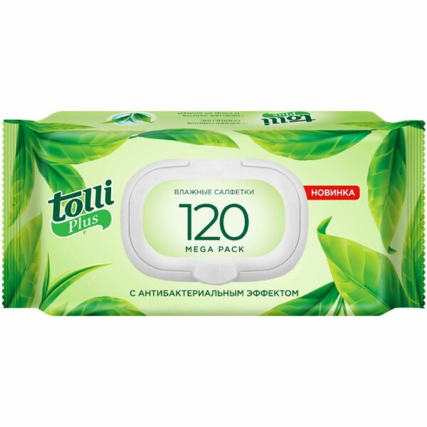 Салфетки влажные Tolli plus универсальные с антибактериальным эффектом 120шт.