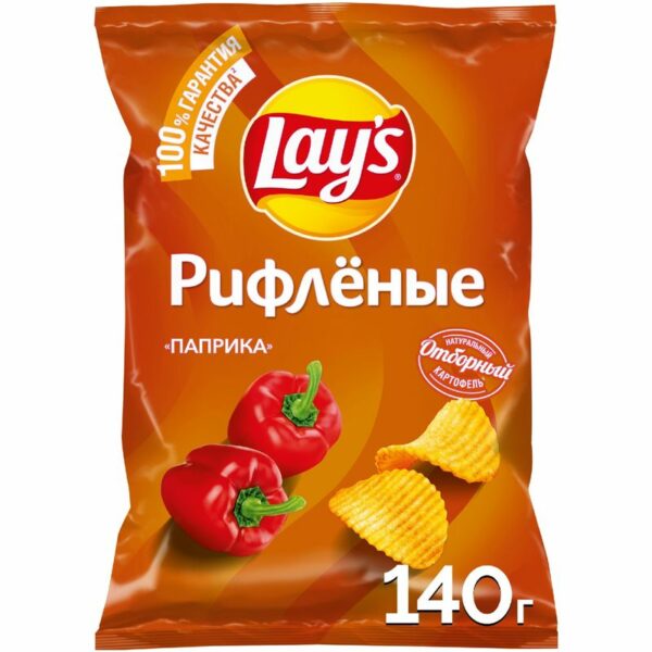 Чипсы картофельные Lay's Рифленые Паприка 140г