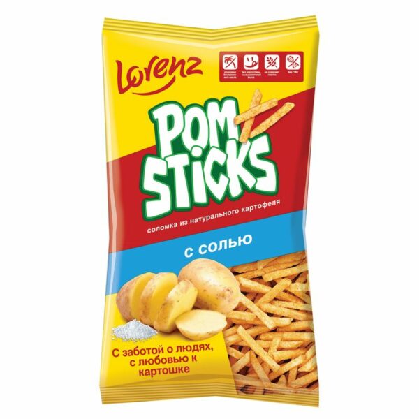 Чипсы Pomsticks картофельные соломкой с солью, 100г
