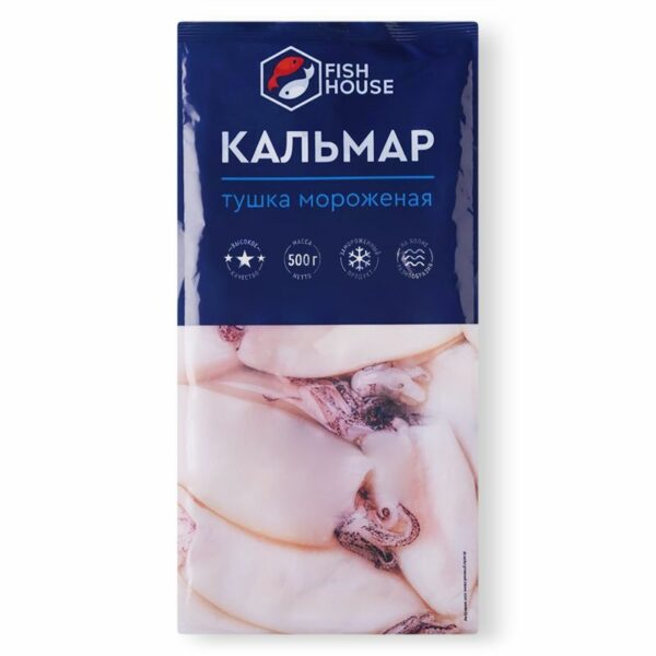 Кальмар Fish House тушка неочищенная замороженная 500г