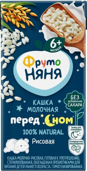 Каша ФрутоНяня Молочная рисовая с 6 мес. 200мл