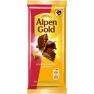 Шоколад Alpen Gold молочный Соленый арахис и крекер 80г