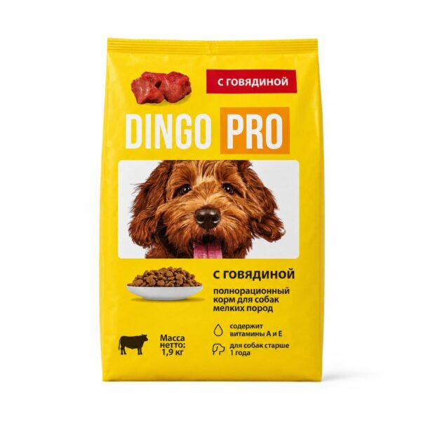 Корм сухой Dingo Pro с говядиной для собак мелких пород 1.9кг