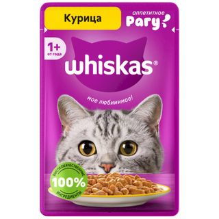 Корм влажный Whiskas Рагу с курицей для взрослых кошек полнорационный 75г