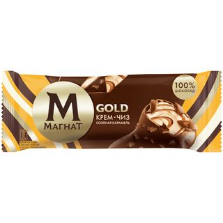 Мороженое Магнат Gold Эскимо сливочное Крем-чиз и соленая карамель 8% БЗМЖ 65г
