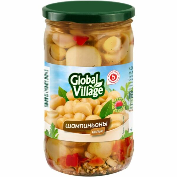 Грибы Global Village Шампиньоны маринованные 330г