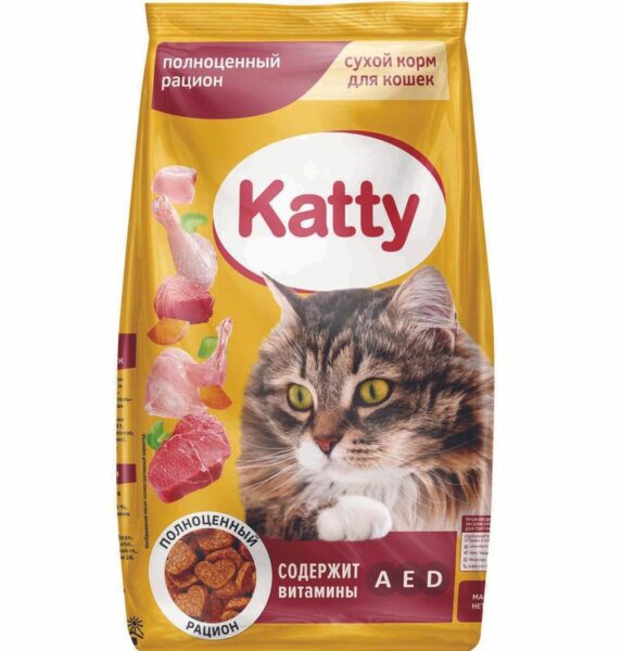 Корм сухой Katty для взрослых кошек 350г