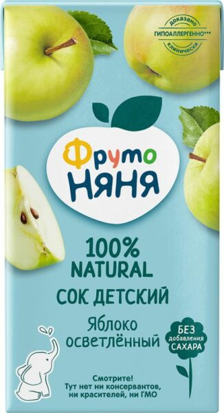 Сок ФрутоНяня Яблоко осветленный с 3 лет 0.5л
