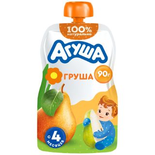 Пюре детское фруктовое Агуша Груша с 4 мес., 90г