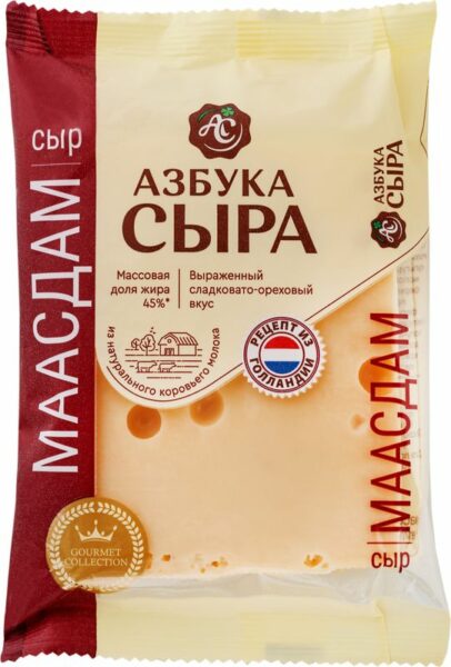 Сыр Азбука сыра Маасдам 45% БЗМЖ 200г