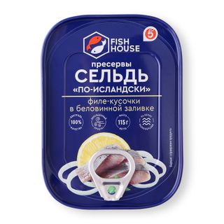 Сельдь Fish House по-исландски в беловинной заливке филе-кусочки 115г