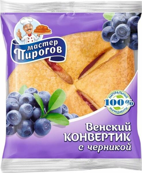 Конвертик Мастер Пироговъ Венский с черникой 70г