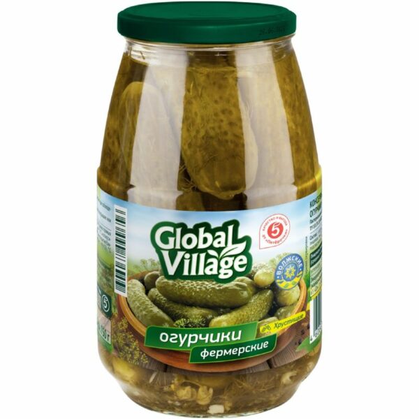 Огурчики Global Village Фермерские хрустящие 1.5кг