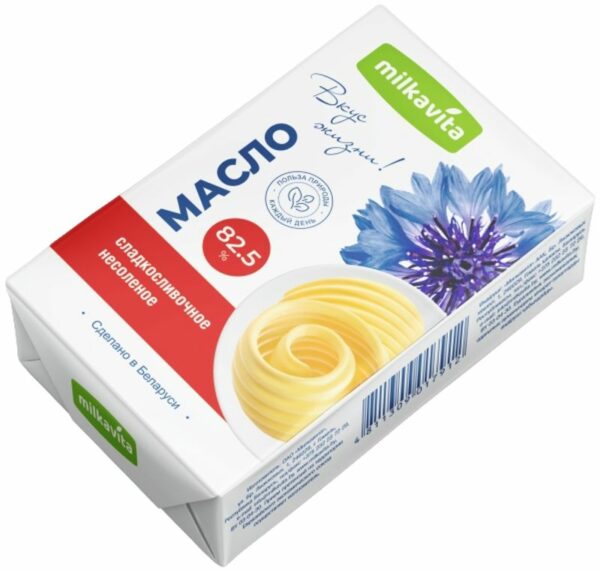 Масло сладкосливочное Milkavita 82.5% БЗМЖ, 180г