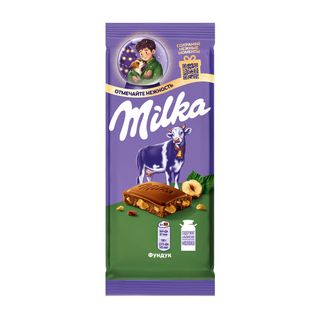 Шоколад Milka с фундуком молочный 80г