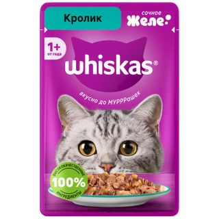 Корм влажный Whiskas Кролик для взрослых кошек 75г