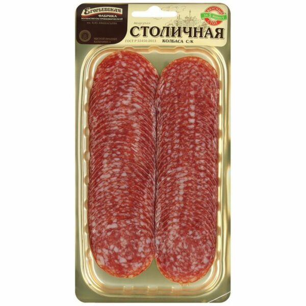 Колбаса Егорьевская Столичная сырокопченая нарезка 100г
