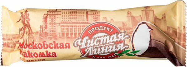 Пломбир Чистая линия Московская лакомка 12% БЗМЖ, 80г