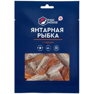 Путассу Fish House Янтарная рыбка северная кусочки с перцем сушено-вяленая, 40г