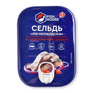 Сельдь Fish House по-исландски в красновинной заливке филе-кусочки, 115г