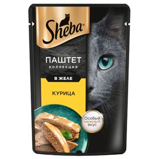 Корм влажный Sheba паштет с курицей для кошек 75г