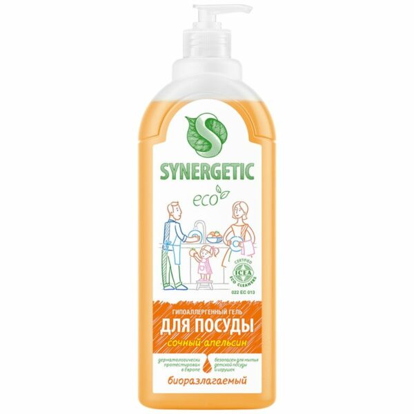 Гель для мытья посуды Synergetic сочный апельсин 1л
