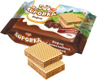 Вафли Коровка с шоколадной начинкой 150г
